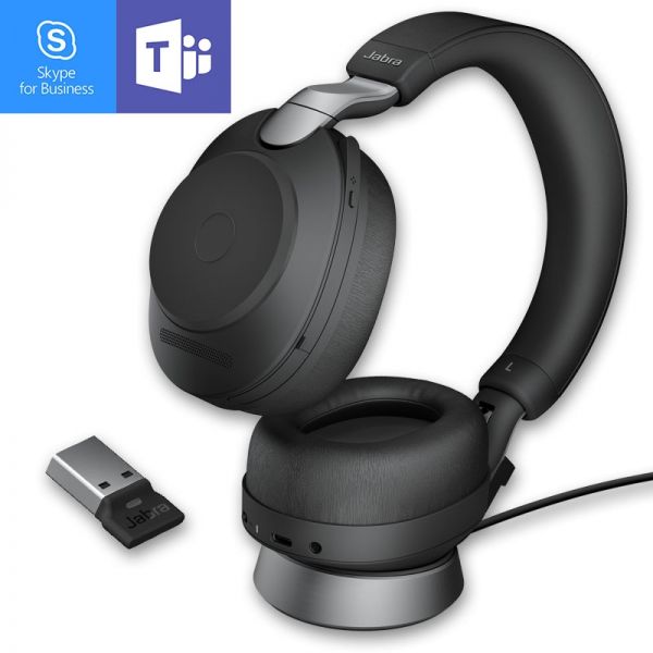 Jabra Evolve2 85 MS Stereo met oplaadstand - Zwart