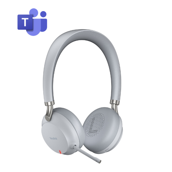 Yealink BH72 Teams Licht Grijs USB-A met draadloze oplaadstandaard