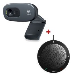 Logitech C270 webcam + Jabra SPEAK 410 Draagbare Speakerphone