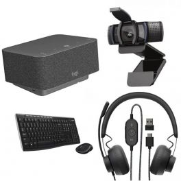 Pack Logitech Dock + C920E + Zone Wired + MK270 (BE) Azerty