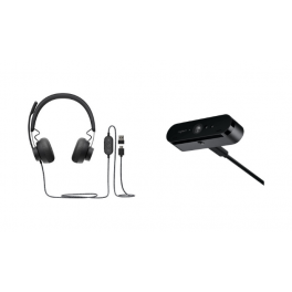 Pack: Logitech Zone Wired Headset UC + Logitech BRIO STREAM (Zwart)