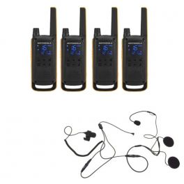 Motorola Talkabout T82 Extreme 4-Pack + 4x Open Helm Headset