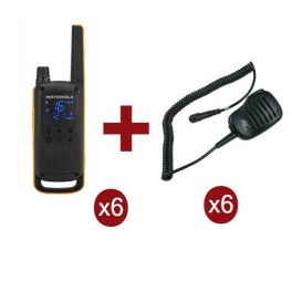 Motorola Talkabout T82 Extreme x 6 + Micrófonos de solapa x 6