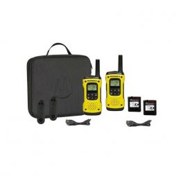 Walkie Talkies Pakket voor Wintersport: 4 Motorola T92 H2O + 4 Oorhaak Headsets