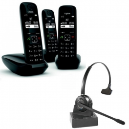 Gigaset AS690 DECT Triopakket + Headset