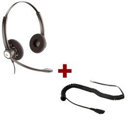 Casque Plantronics Entera Duo + cordon QD etiro pour Plantronics