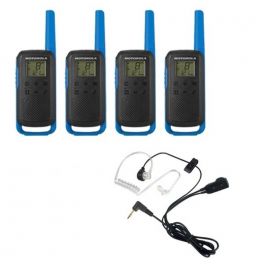 Motorola Talkabout T62 (Blauw) 4-Pack + 4x Bodyguard kit 