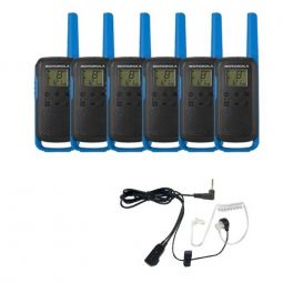 Motorola Talkabout T62 (Blauw) 6-Pack + 6x Bodyguard kit