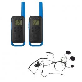Motorola Talkabout T62 (Blauw) + 2x Gesloten Helm Headset