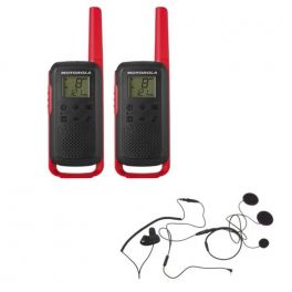 Motorola Talkabout T62 (red) + 2x Closed Face Helmet earpiece