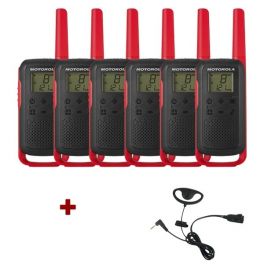 Motorola Talkabout T62 (rood) 6-Pack + 6x D vormige headsets