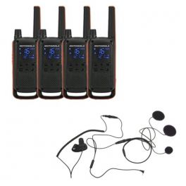 Motorola Talkabout T82 4-Pack + 4x Gesloten Helm Headset