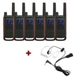 Motorola Talkabout T82 6-Pack + 6x Bodyguard Oortjes