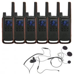 Motorola Talkabout T82 6-Pack + 6x Gesloten Helm Microfoon