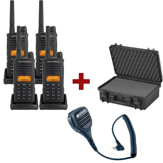 Quad-pack Motorola XT-660 + 4 speakermicrofoons + draagkoffer