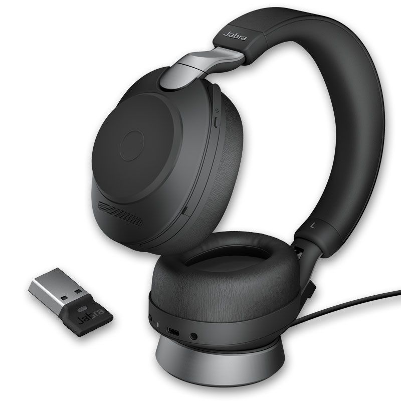 Jabra Evolve2 85 UC Stereo met oplaadstand - Zwart