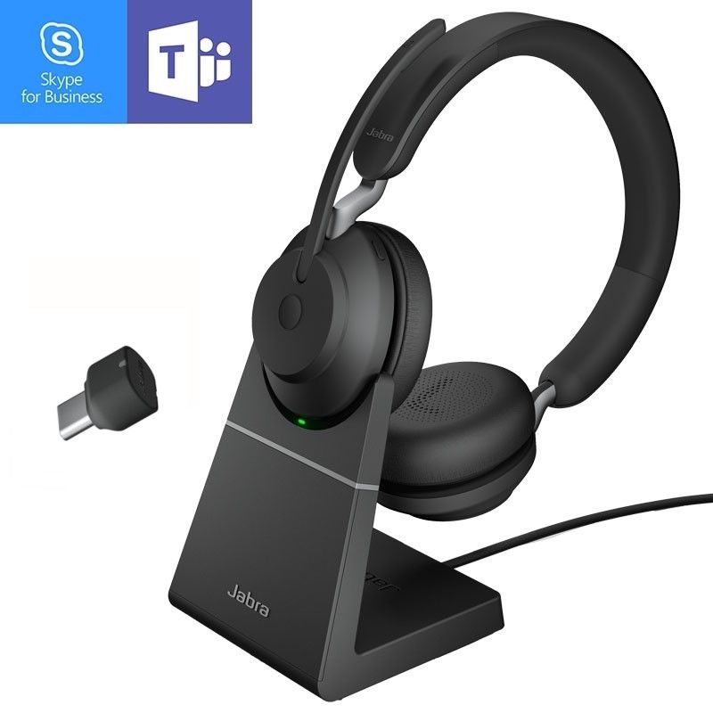 Jabra Evolve2 65 MS USB-C Duo met oplader - zwart