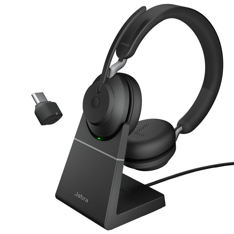 Jabra Evolve2 65 UC duo USB-C met oplader - Zwart