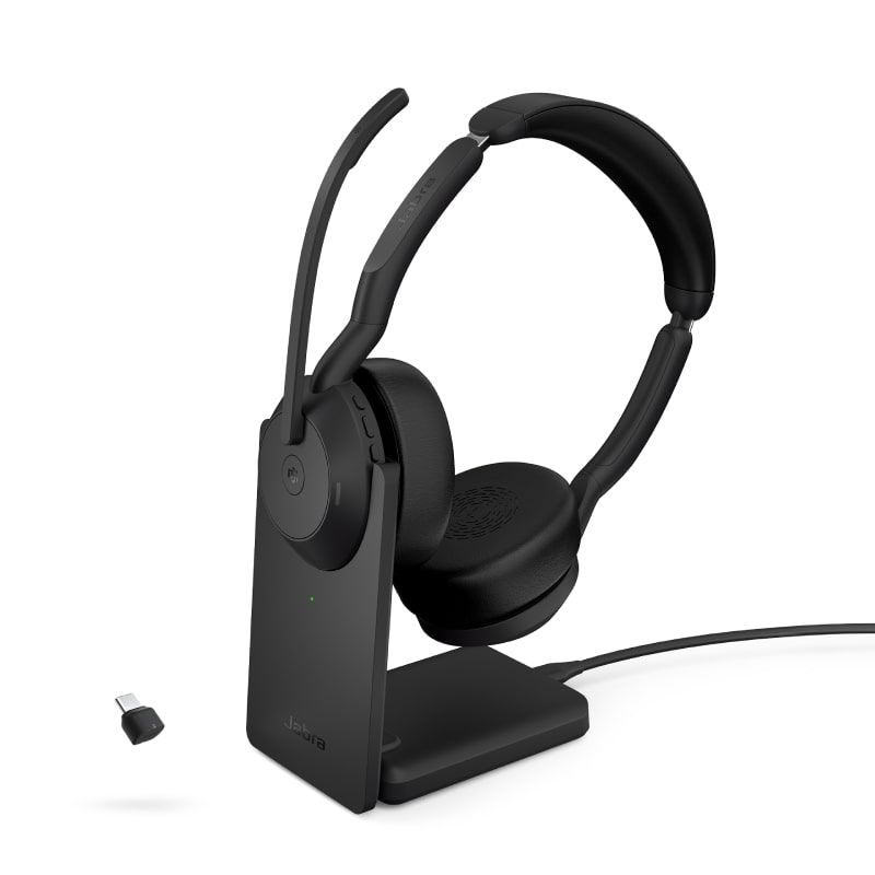 Jabra Evolve2 55 Stereo UC - met Link380 USB-C Dongle + Oplaadstandaard