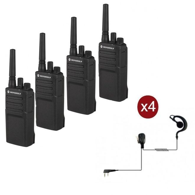 Motorola XT420 4-pack + 4 PTT Headsets