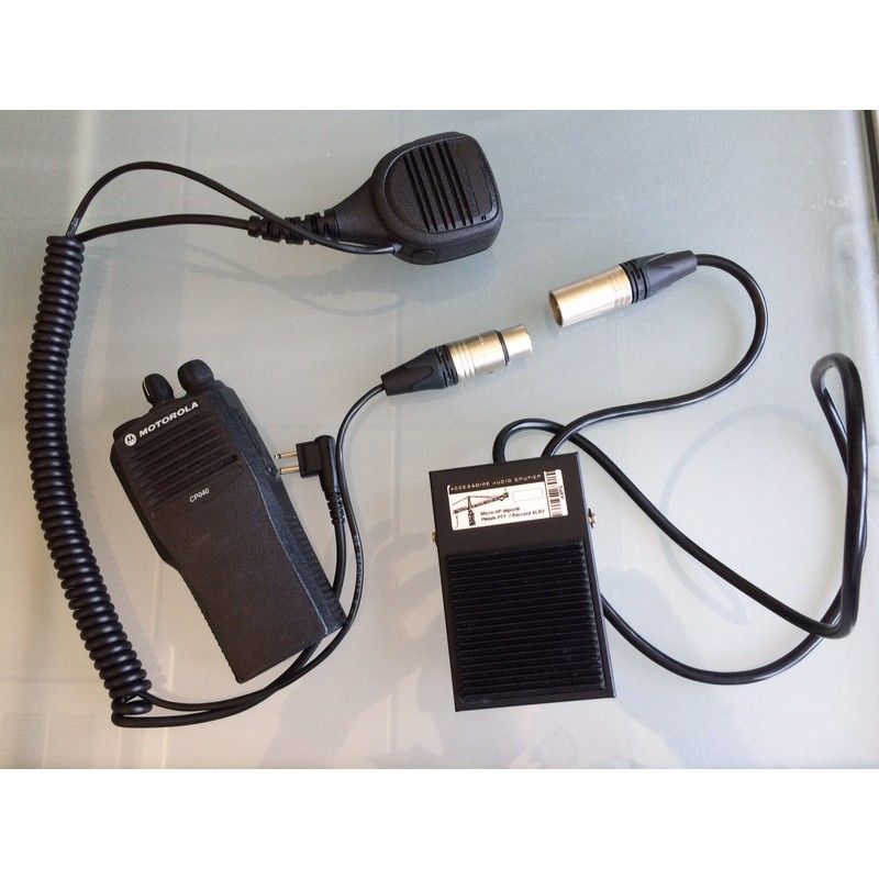 PTT Pedaal en Speaker Microfoon voor Motorola 2-pin Walkie Talkies