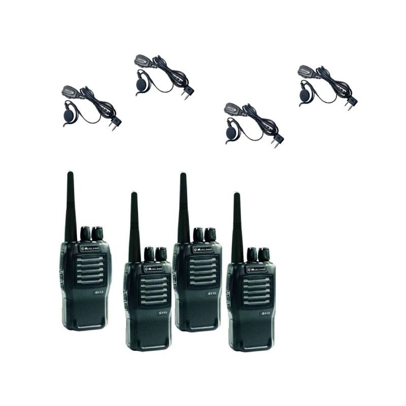 Midland G11 Pro quad-pack + 4 BA21-microfoons