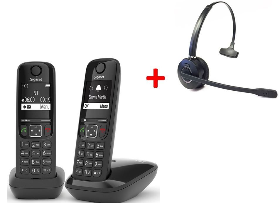 Gigaset AS690 DECT Duo + Mono headset