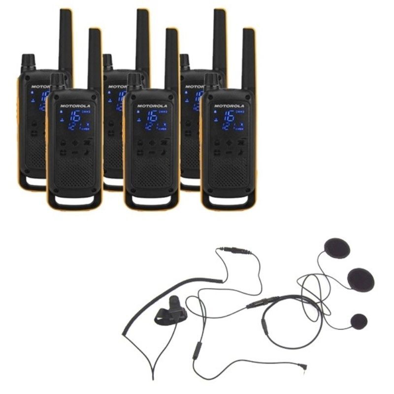 Motorola Talkabout T82 Extreme 6-Pack + 6x Gesloten Helm Headset