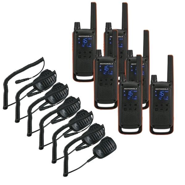 Motorola Talkabout T82 Extreme 6-Pack + 6x Speakermicrofoon